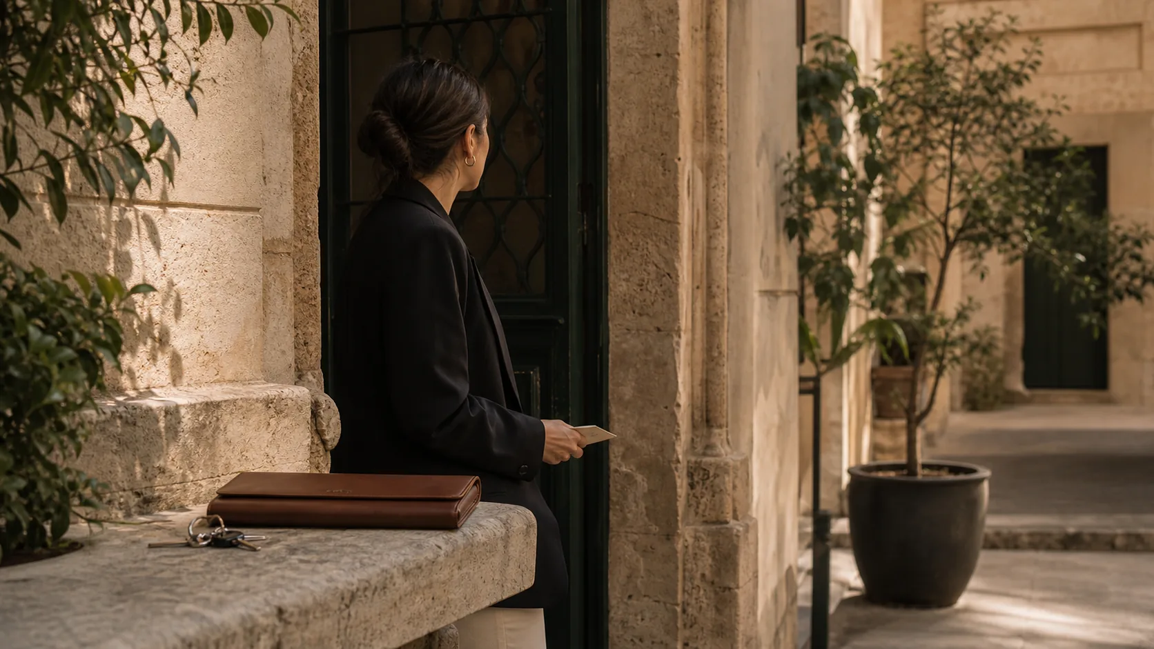 Calm local presence at a refined Portugal entrance